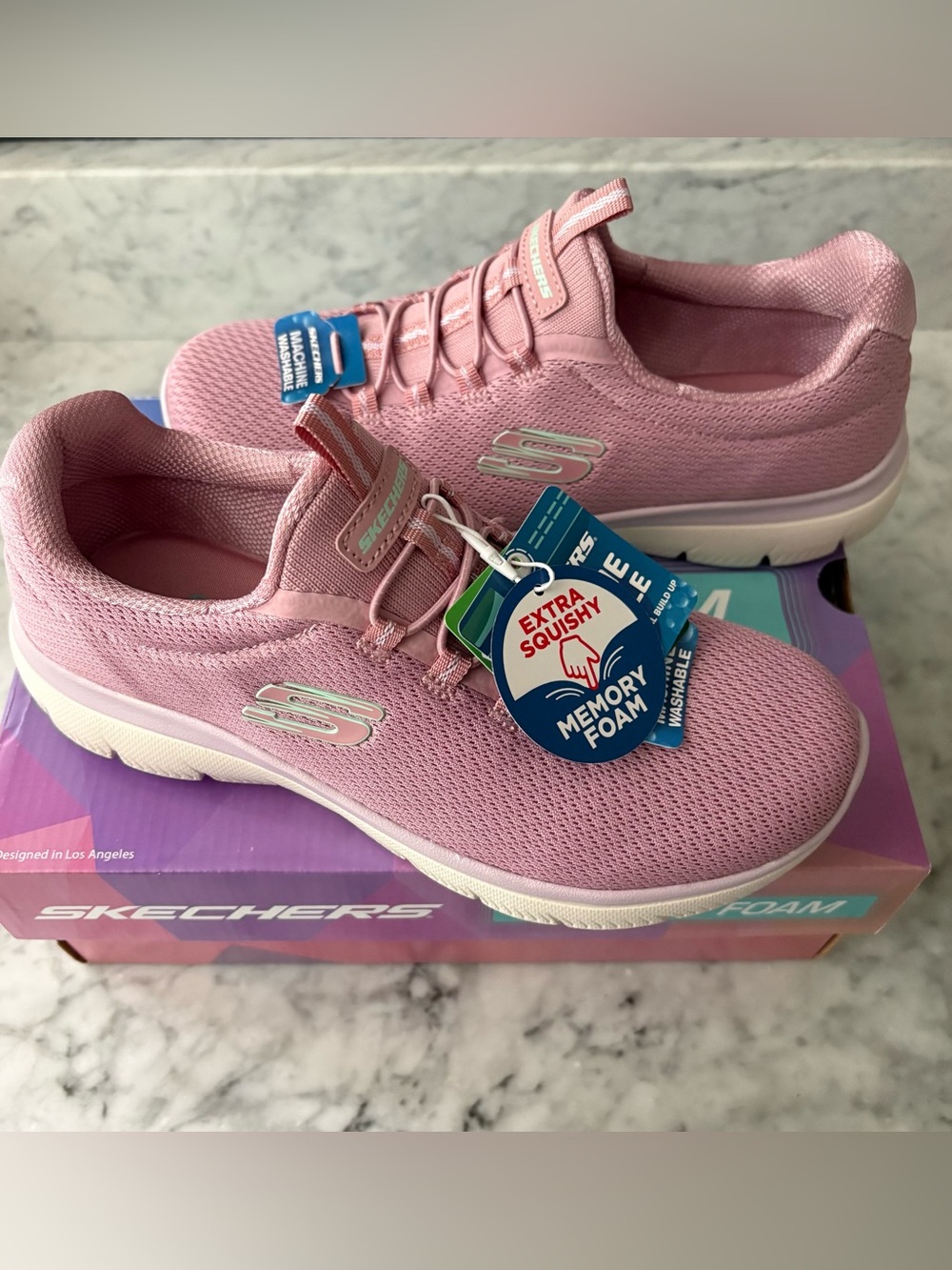 Skechers Summits Women's Sneakers Size 6 Pink Summer Blush Memory Foam Bungee